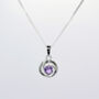 Amethyst And Sterling Silver Open Circular Necklace, thumbnail 3 of 5