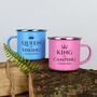 Personalised King And Queen Enamel Camping Mug Set, thumbnail 4 of 4