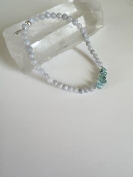 Digital Detox Blue Lace Agate And Apatite Bracelet 925, 3 of 8