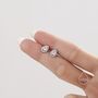 Tiny Droplet Cz Halo Stud Earrings In Sterling Silver, thumbnail 2 of 12