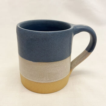 Fair Trade Part Glazed Three Tone Ombre Stoneware Mug, 8 of 12