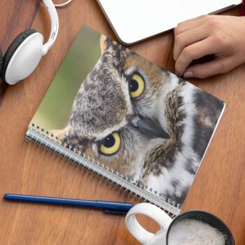 A5 Spiral Notebook Featuring A Great Horned Owl, 2 of 2
