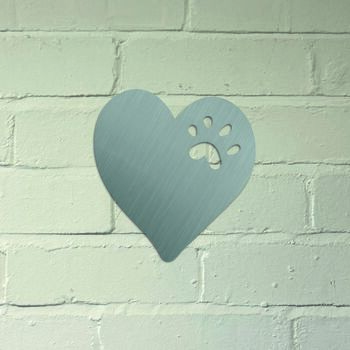 Dog Paw Print Heart Steel Garden Sculpture, 3 of 3