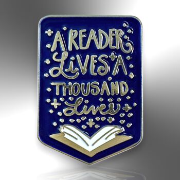 A Reader Lives A Thousand Lives Enamel Pin Brooch, Gifts For Bookworms And Literary Enthusiasts, Book Lover Gifts, 3 of 8