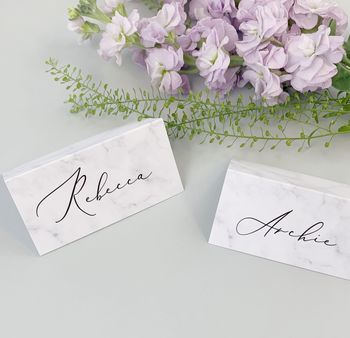 Monochrome Marble Wedding Place Cards, 2 of 2