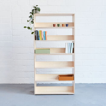 Tall Double Sided Plywood Bookcase Shelving Unit, 3 of 6