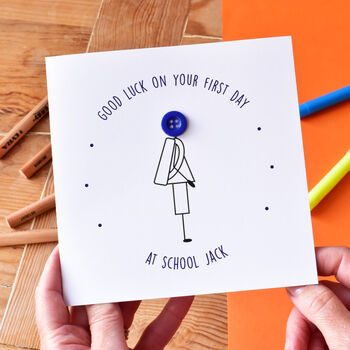 Personalised Good Luck On Your First Day At School Card, 6 of 7