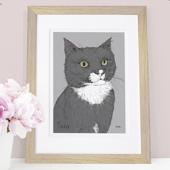 Personalised Hand Drawn Pet Cat Portrait, 2 of 12