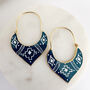 Boho Blue Marrakech Enamel 18k Gold Plated Earrings, thumbnail 7 of 8