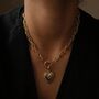 18 Kt Gold Sacred Heart Toggle Necklace, thumbnail 5 of 7