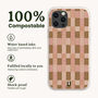 Pink And Brown Checker Eco Phone Case, thumbnail 2 of 6