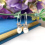 Sterling Silver Flower And Pearl Drop Hoop Earrings, thumbnail 5 of 10
