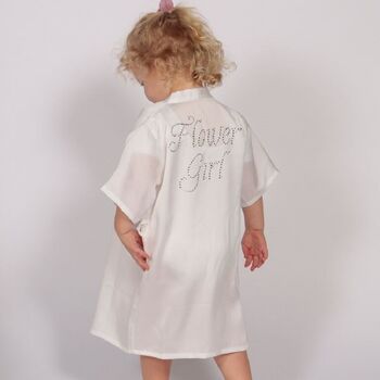 Personalised Flower Girl Child Diamante Dressing Gown, 5 of 8
