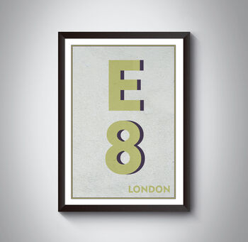 E8 Hackney Dalston London Typography Postcode Print, 8 of 11