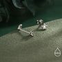 Tiny Cz Star Stud Earrings In Sterling Silver, thumbnail 5 of 12