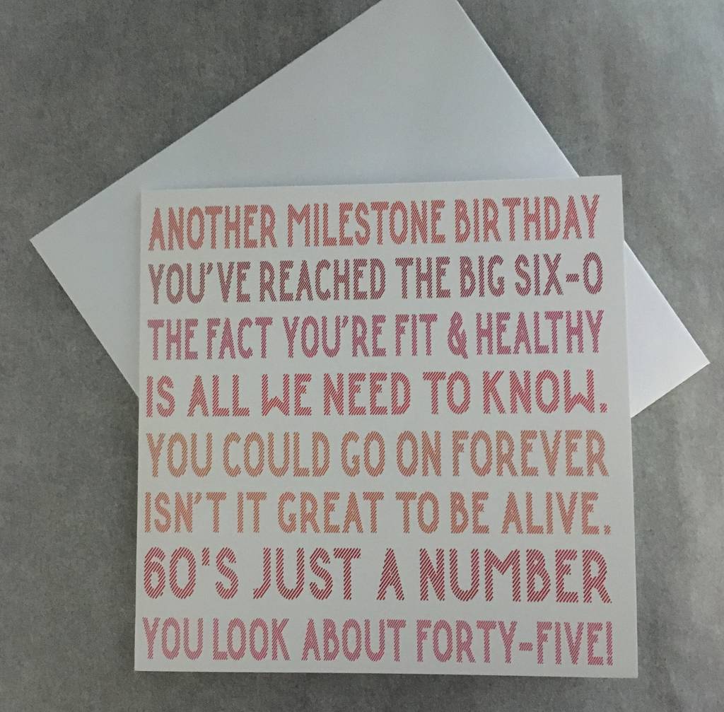 60th Birthday Card By Rael & Pappie