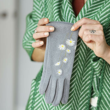 Embroidered Daisy Flower Ladies Gloves, 2 of 10