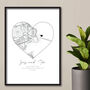 Our First Date, Valentines Day Gift, Location Map Print, thumbnail 5 of 7