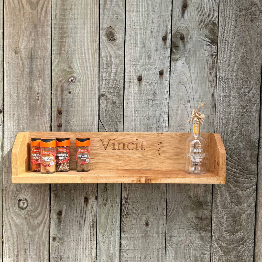 Personalsied Oak Kitchen Shelf Cut To Size By Grain Designs