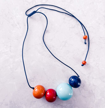 Chunky Multicolour Marbled Resin Bead Necklace, 3 of 3