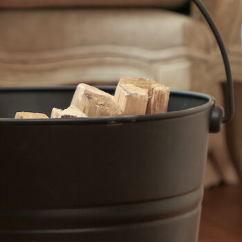 Black And Copper Iron Log Kindling Bucket, 7 of 11
