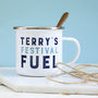 Personalised Festival Fuel Enamel Mug, thumbnail 1 of 3