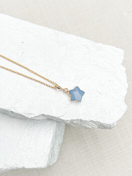 Agate Star Necklace Real 18k Gold Plated, 2 of 3