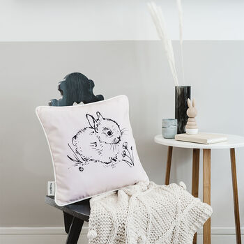 Little Bunny Cushion In Blush Pink, 2 of 3
