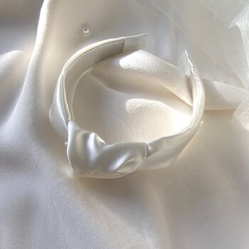 'Bella' Silk Knot Bridal Headband, 2 of 7