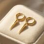 Dainty Spike Huggie Small Hoop Gold Plated Earrings, thumbnail 1 of 3