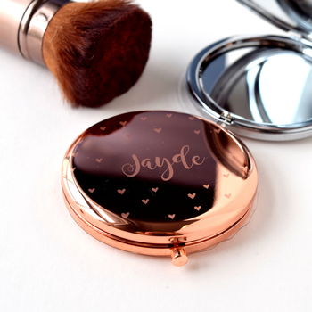 Engraved Multiple Heart Compact Mirror, 2 of 3