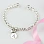Personalised Infant's Silver Heart Bead Bangle, thumbnail 1 of 4
