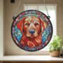 Labrador Red Stained Glass Effect Suncatcher, thumbnail 5 of 6