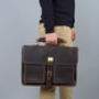 Vintage Look Leather Briefcase, thumbnail 10 of 12