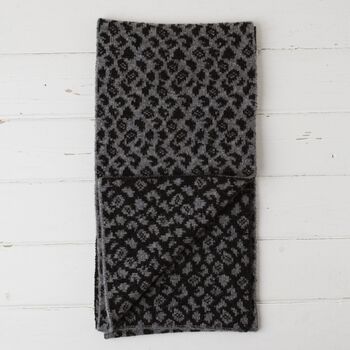 Leopard Lambswool Reversible Scarf, 10 of 12