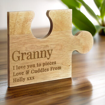 Personalised Free Text Wooden Jigsaw Piece, 2 of 2