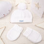 Maxi Stripe Baby Blanket, Bobble Hat And Mittens Set, thumbnail 8 of 12
