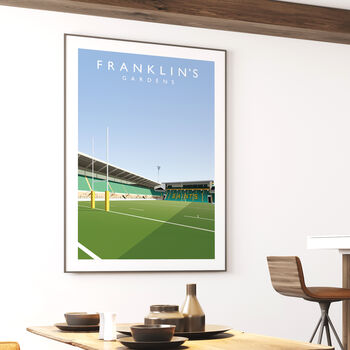 Franklin's Gardens Northampton Saints Rugby Poster, 3 of 8