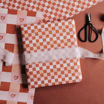 Terracotta And Pink Checkerboard Gift Wrap – Wrapping Paper For Birthdays, Weddings, Anniversaries, Baby Showers And Christmas, 7 of 8