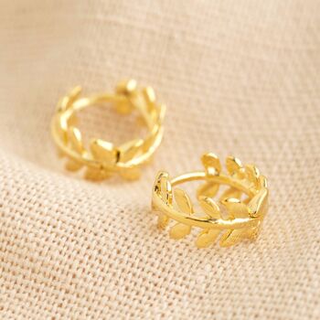 Fern Leaf Huggie Hoop Earrings By Lisa Angel | notonthehighstreet.com