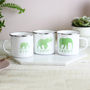 Personalised Elephant Family Enamel Mug Set, thumbnail 1 of 2