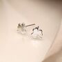 Sterling Silver Lucky Clover Stud Earrings, thumbnail 4 of 5