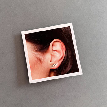 Force Of Nature Sterling Silver Lightning Bolt Earrings, 6 of 7