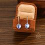 Sterling Silver Moonstone Heart Drop Hook Earrings, thumbnail 4 of 10