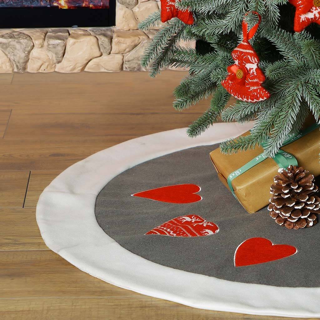 Nordic Heart Fabric Christmas Tree Skirt By Dibor | notonthehighstreet.com