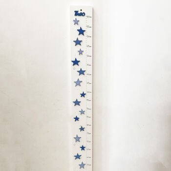 Personalised Blue Stars Wooden Height Chart, 11 of 12