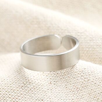 Personalised Adjustable Stainless Steel Brushed Ring, 2 of 2