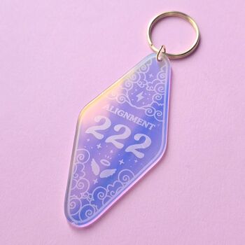 Iridescent Angel Numbers Lucky Keyring, 3 of 5