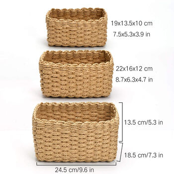 Pack Of Three Recycled Paper Rope Storage Basket, 7 of 12