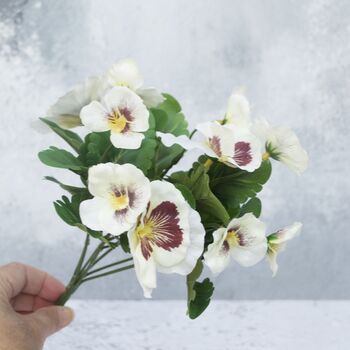 Pansy Bouquet Set In Metal Vase, 3 of 3